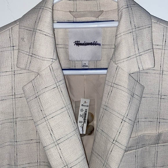 NWT Madewell Caldwell Double Breasted Blazer in Ghent Plaid size S - Picture 8 of 15